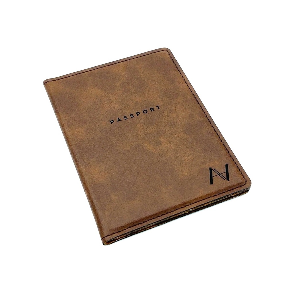 Brown Leatherette Passport Holder | Arthur Alan